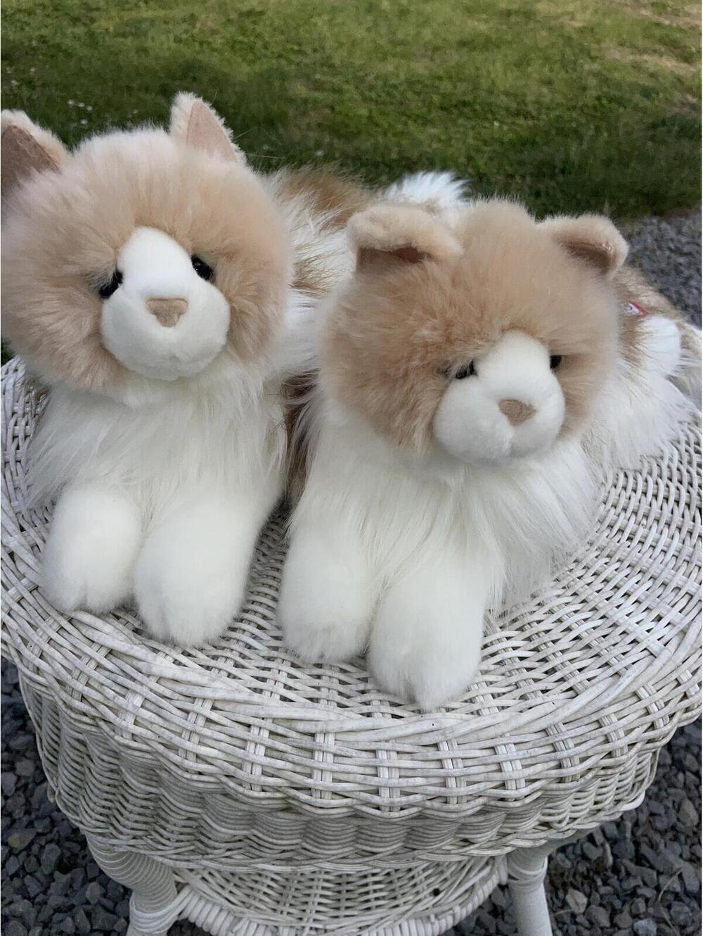 Two Douglas Calico Cats Kiki 20” Plush Ragdoll Realistic Long Haired Kitty Toy